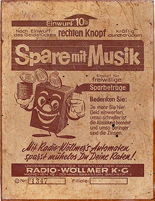 M&uuml;nzautomat der Firma Radio-W&ouml;llmer