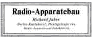 Jahre, Richard, Radio-Apparatebau, Berlin-Karlshorst