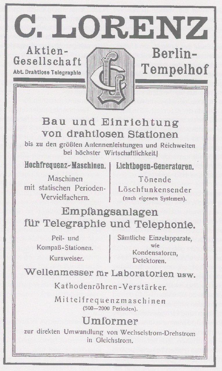 C.Lorenz Werbung 1921
