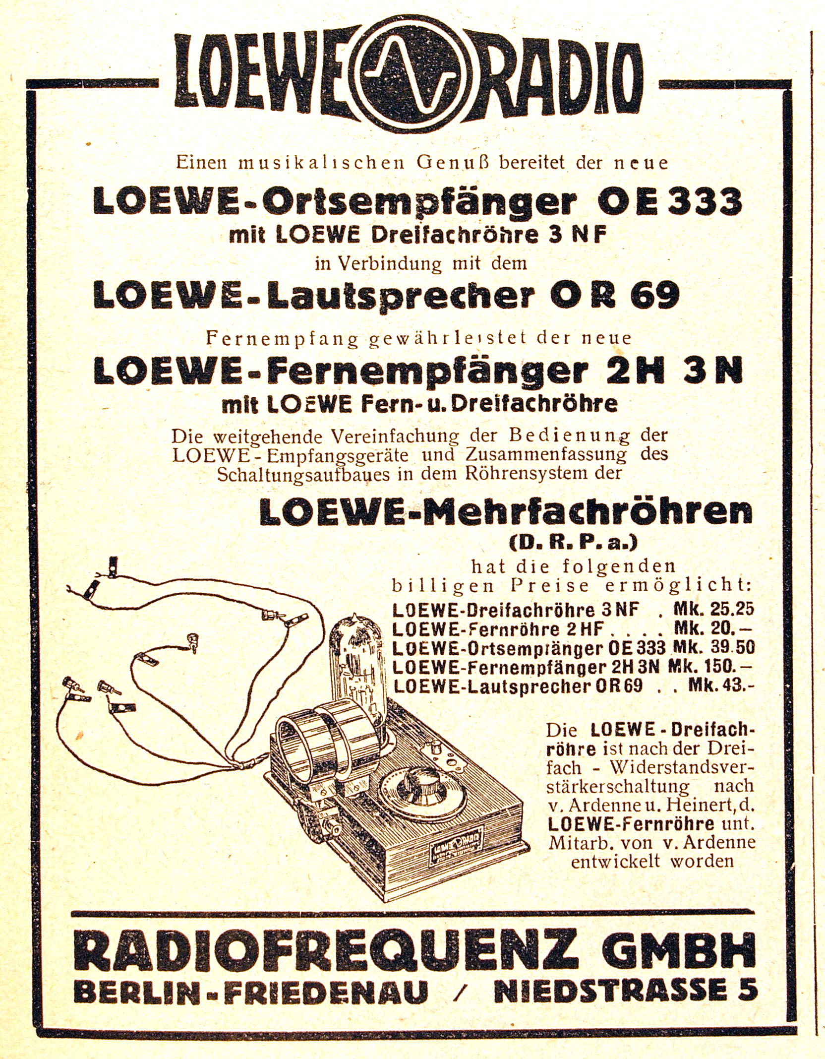 Werbung OE333 usw