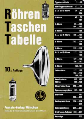 R&ouml;hren Taschen Tabelle (10. Auflage)